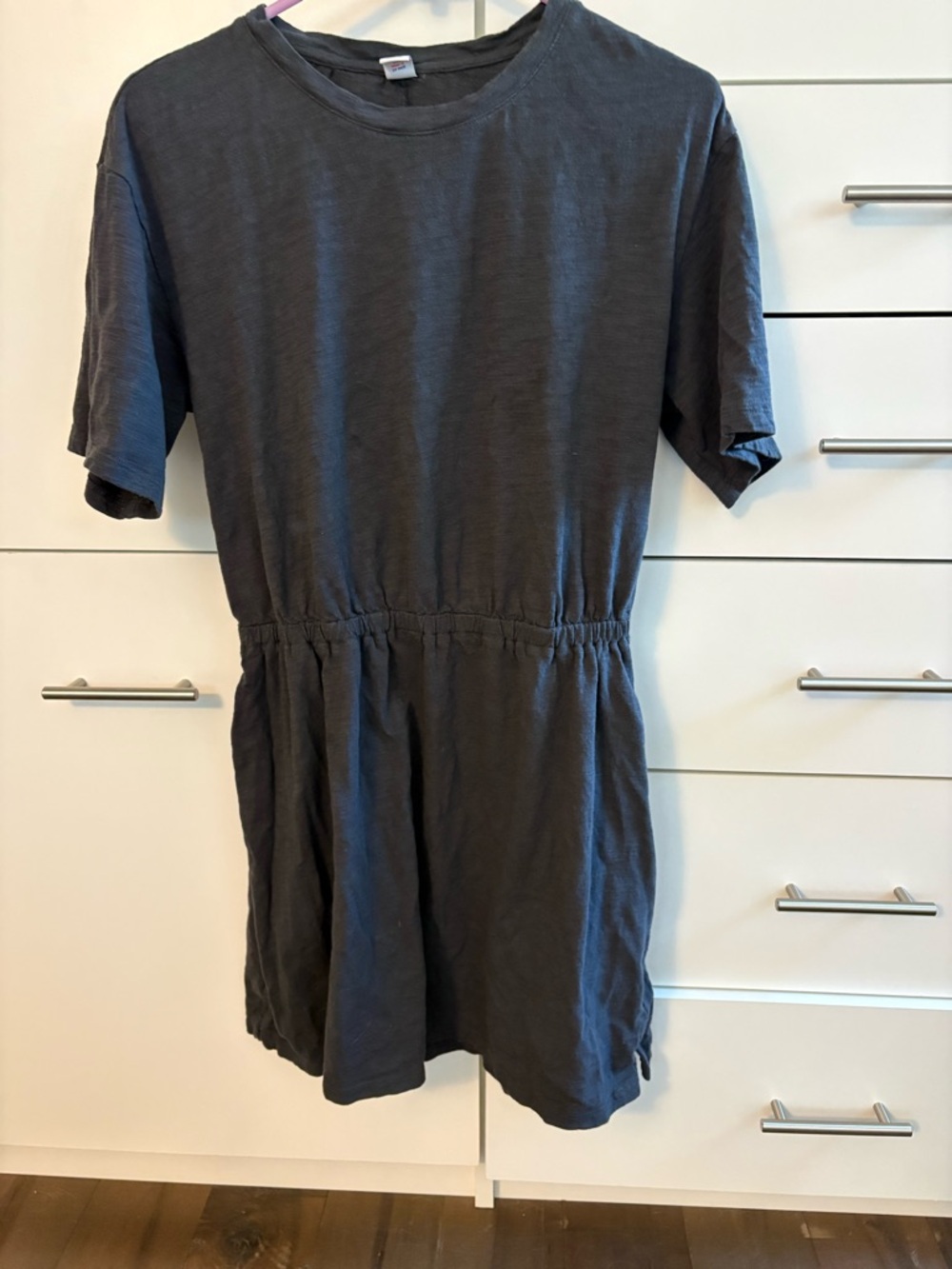 Old Navy Dark Charcoal Short Sleeve Dress - 100% cotton